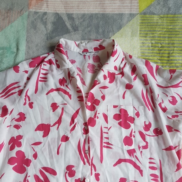 Vintage Alfred Dunner Tropical Pink Shirt - Picture 2 of 6